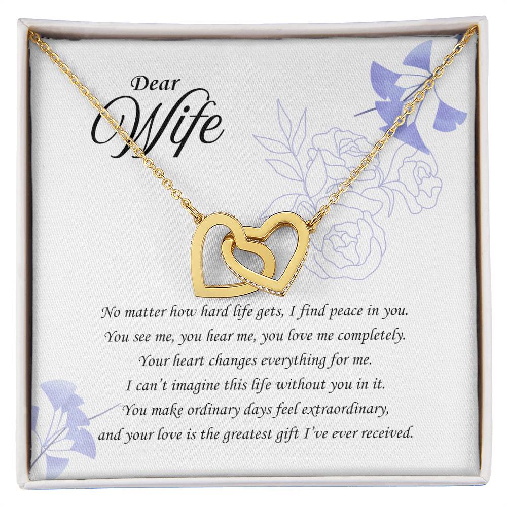 I Find Peace With You: Interlocking Hearts Necklace