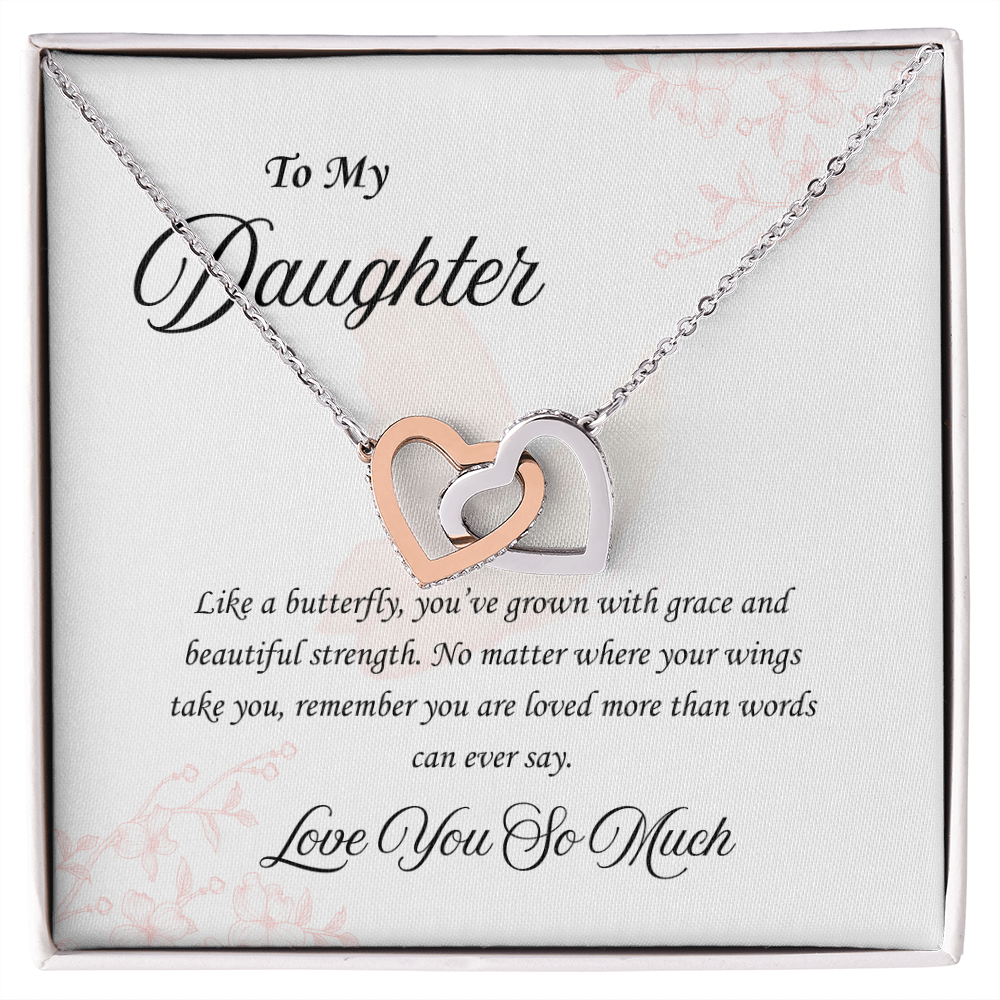 Butterfly Heart: Interlocking Hearts Necklace