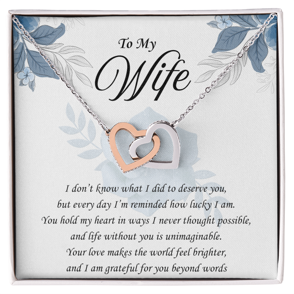 How Lucky I Am: Interlocking Hearts Necklace