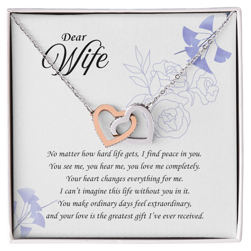 I Find Peace With You: Interlocking Hearts Necklace