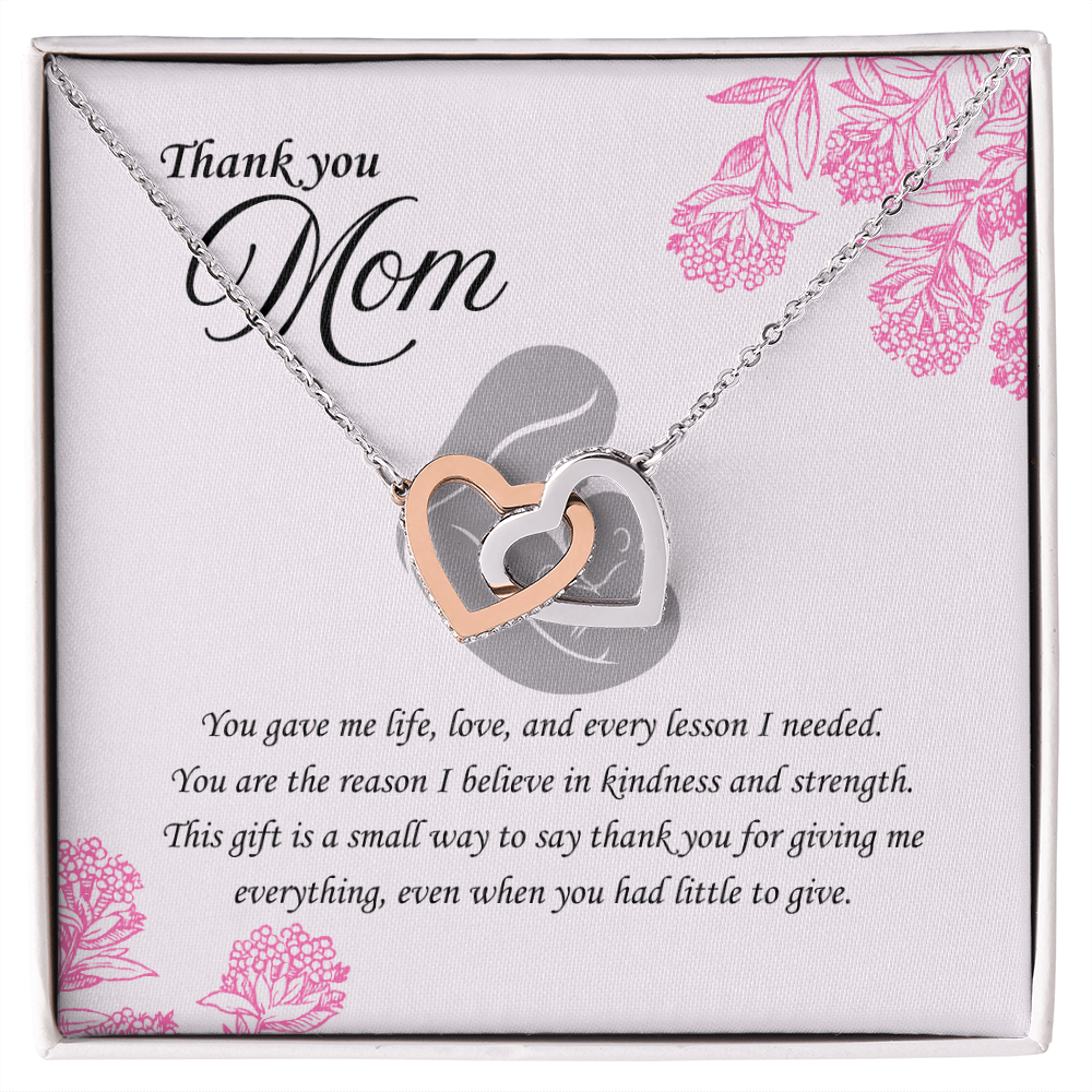 For the Woman Who Gave Me Everything: Interlocking Hearts Necklace