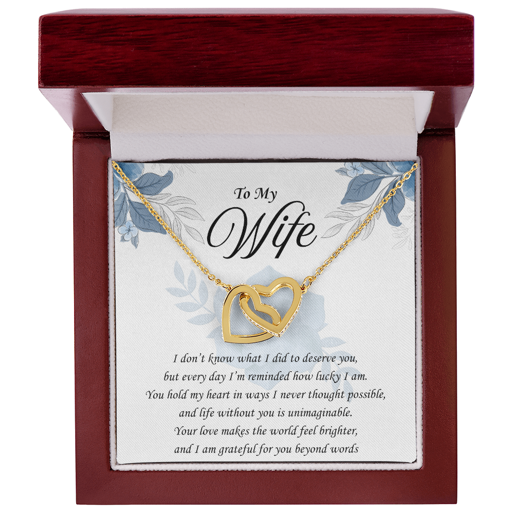 How Lucky I Am: Interlocking Hearts Necklace