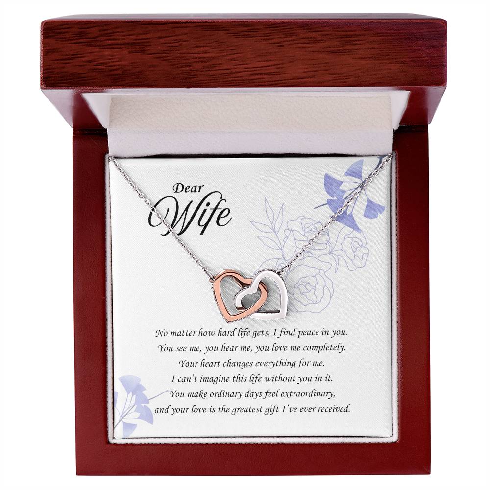 I Find Peace With You: Interlocking Hearts Necklace